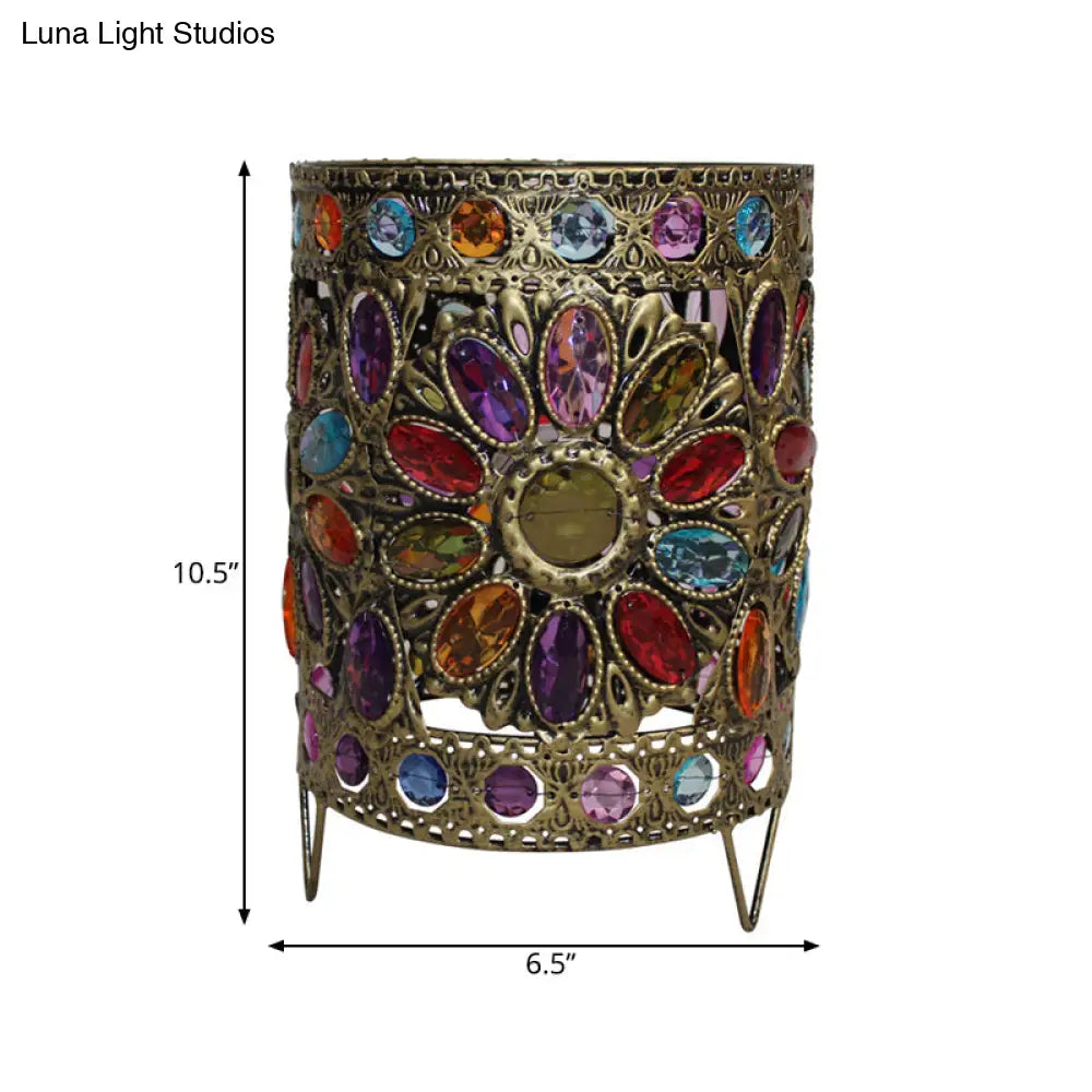 Lámpara de noche de latón de 1 cabezal para decoración de sala de estar tradicional