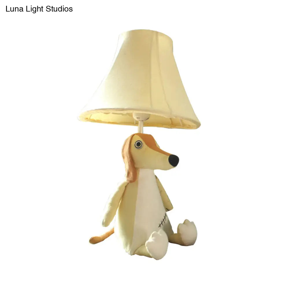 1-Head Cartoon Animal Desk Lamp for Kids' Bedroom - Soft Fabric Reading Light