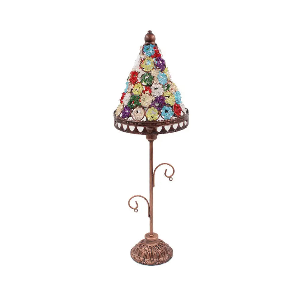 1-Light Acrylic Beaded Moroccan Night Light with Open Copper Top