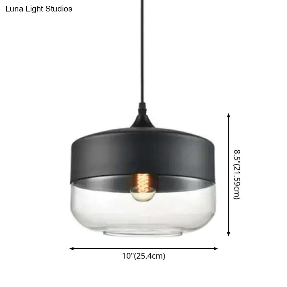 1 Light Pendant Lighting Retro Industrial Style Glass Pendant Ceiling Lights for Restaurant
