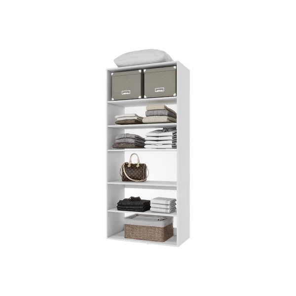 70.2"H Livelylodge Wooden Modular Closet System :Closet Organizer Modern Open Wardrobe Closet System For Bedroom&Coatroom White Finish For All Ages