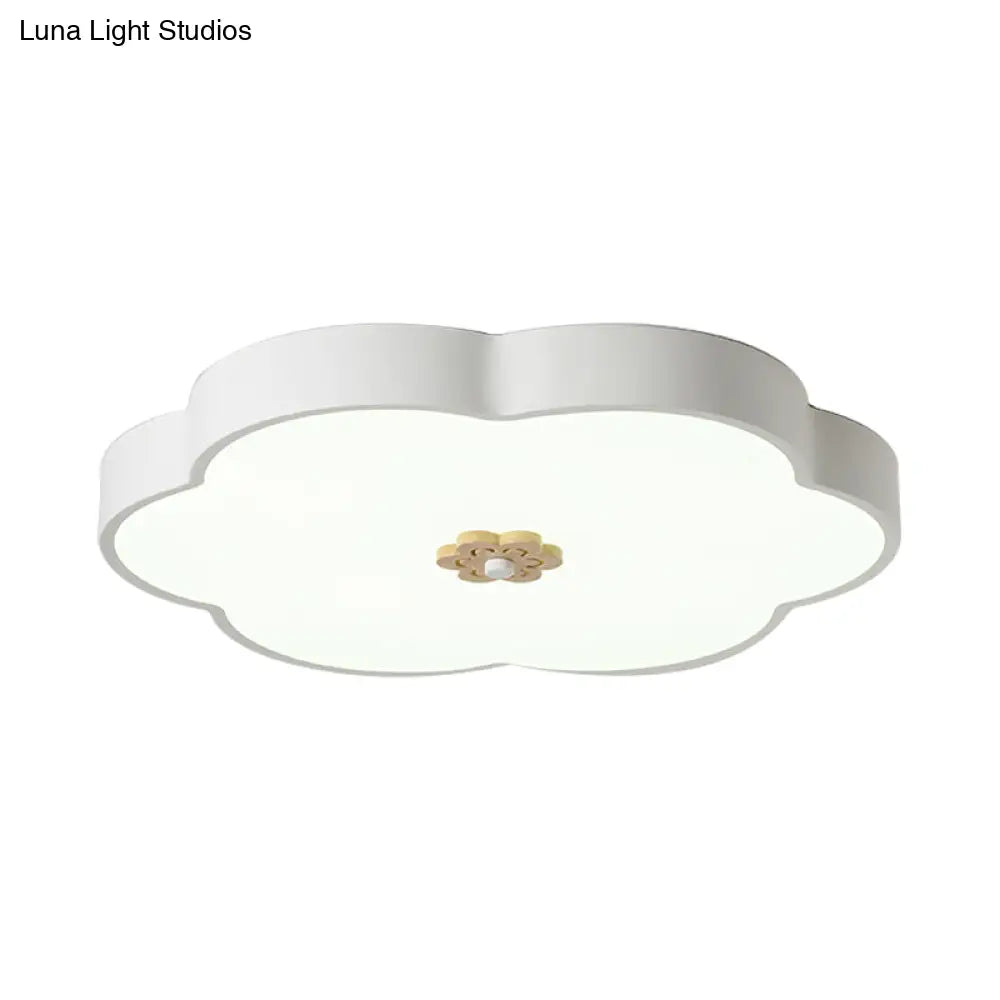 12"/16" Modern Flower Flush Mount Ceiling Light with Acrylic Diffuser - Metal LED, Black/White