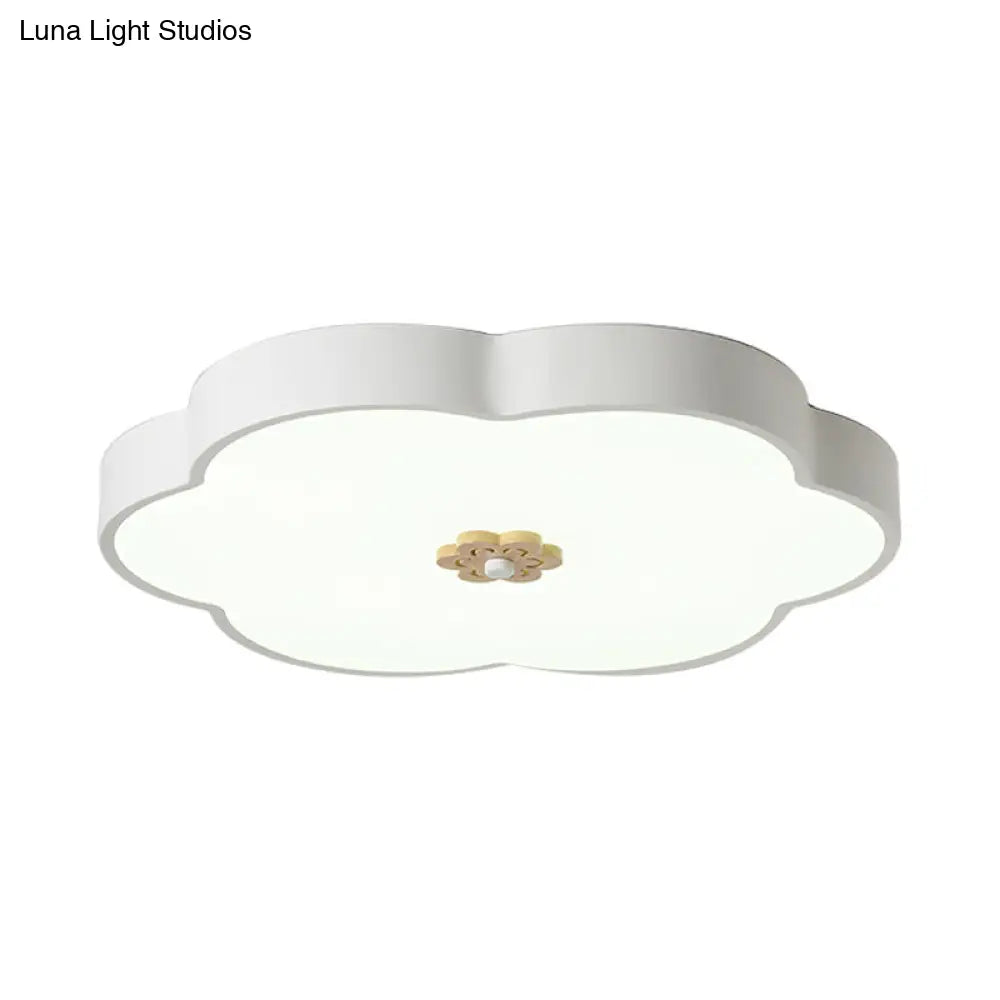 12"/16" Modern Flower Flush Mount Ceiling Light with Acrylic Diffuser - Metal LED, Black/White