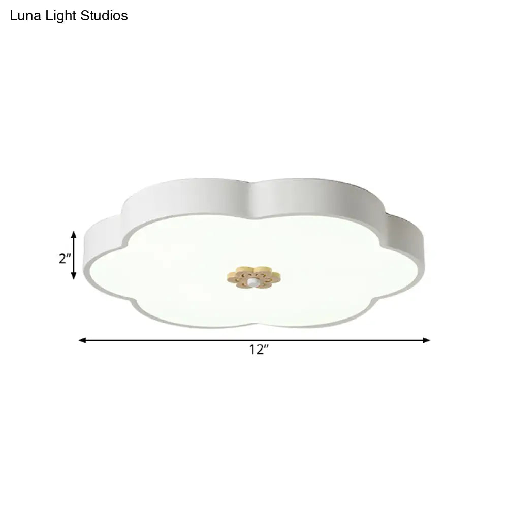 12"/16" Modern Flower Flush Mount Ceiling Light with Acrylic Diffuser - Metal LED, Black/White