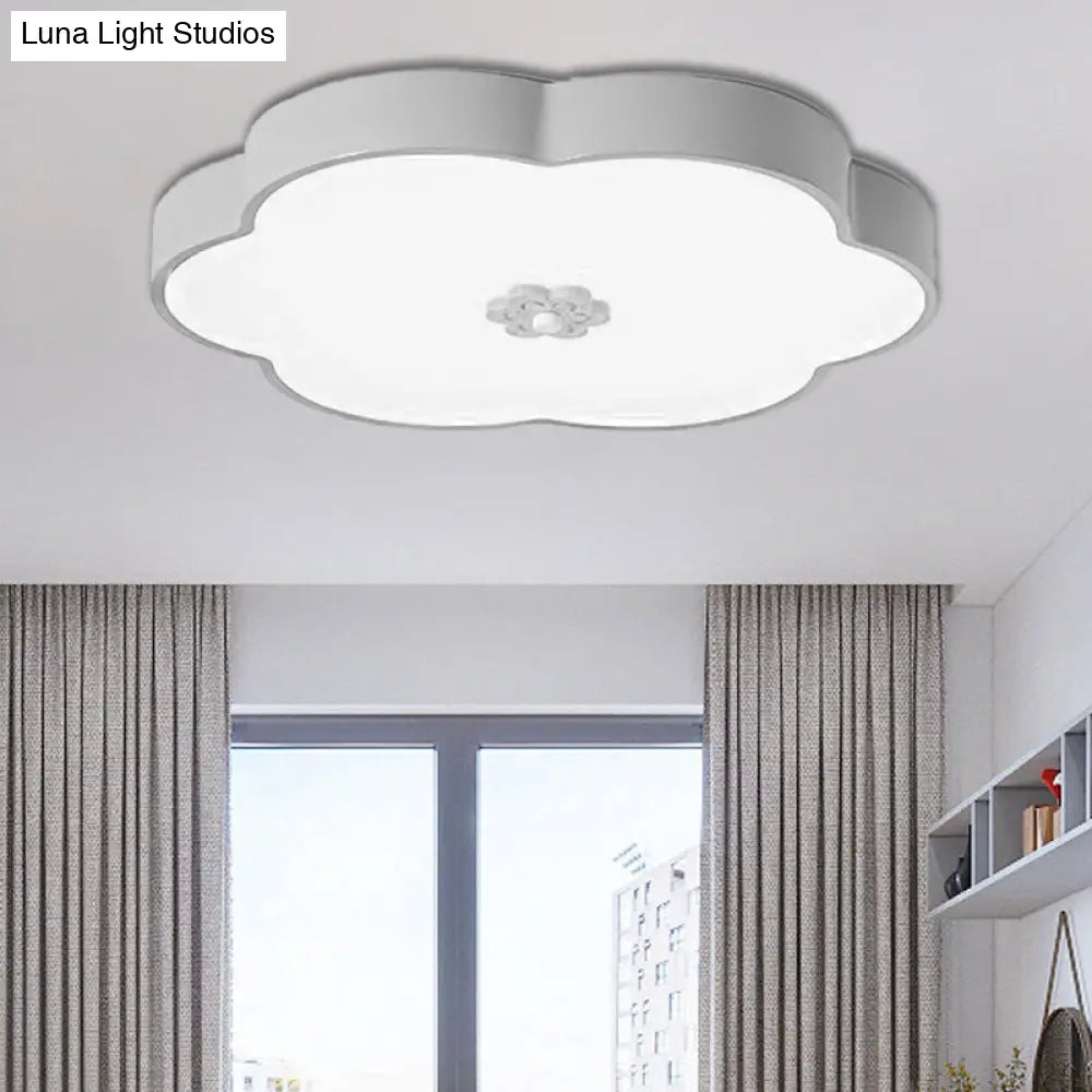 12"/16" Modern Flower Flush Mount Ceiling Light with Acrylic Diffuser - Metal LED, Black/White