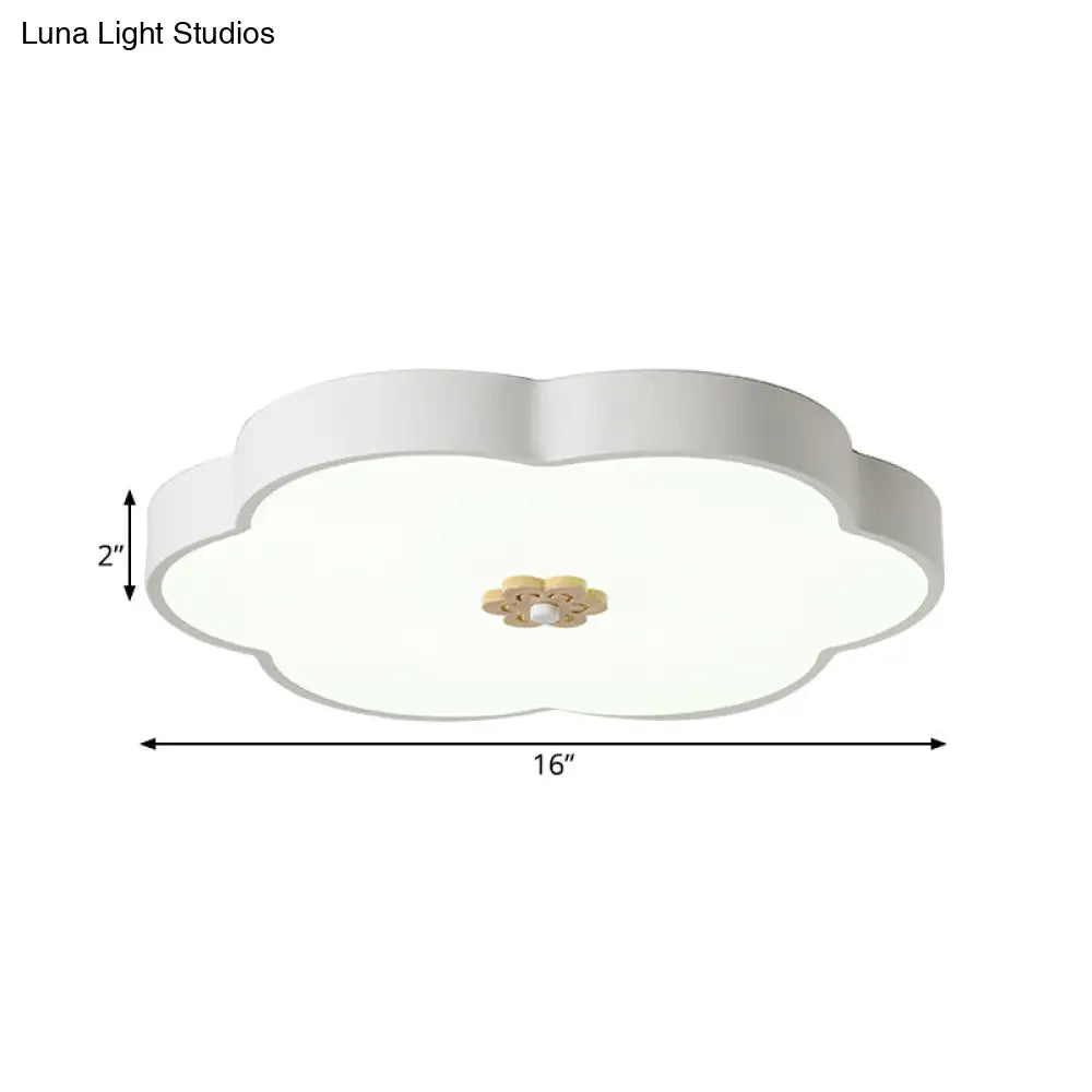 12"/16" Modern Flower Flush Mount Ceiling Light with Acrylic Diffuser - Metal LED, Black/White