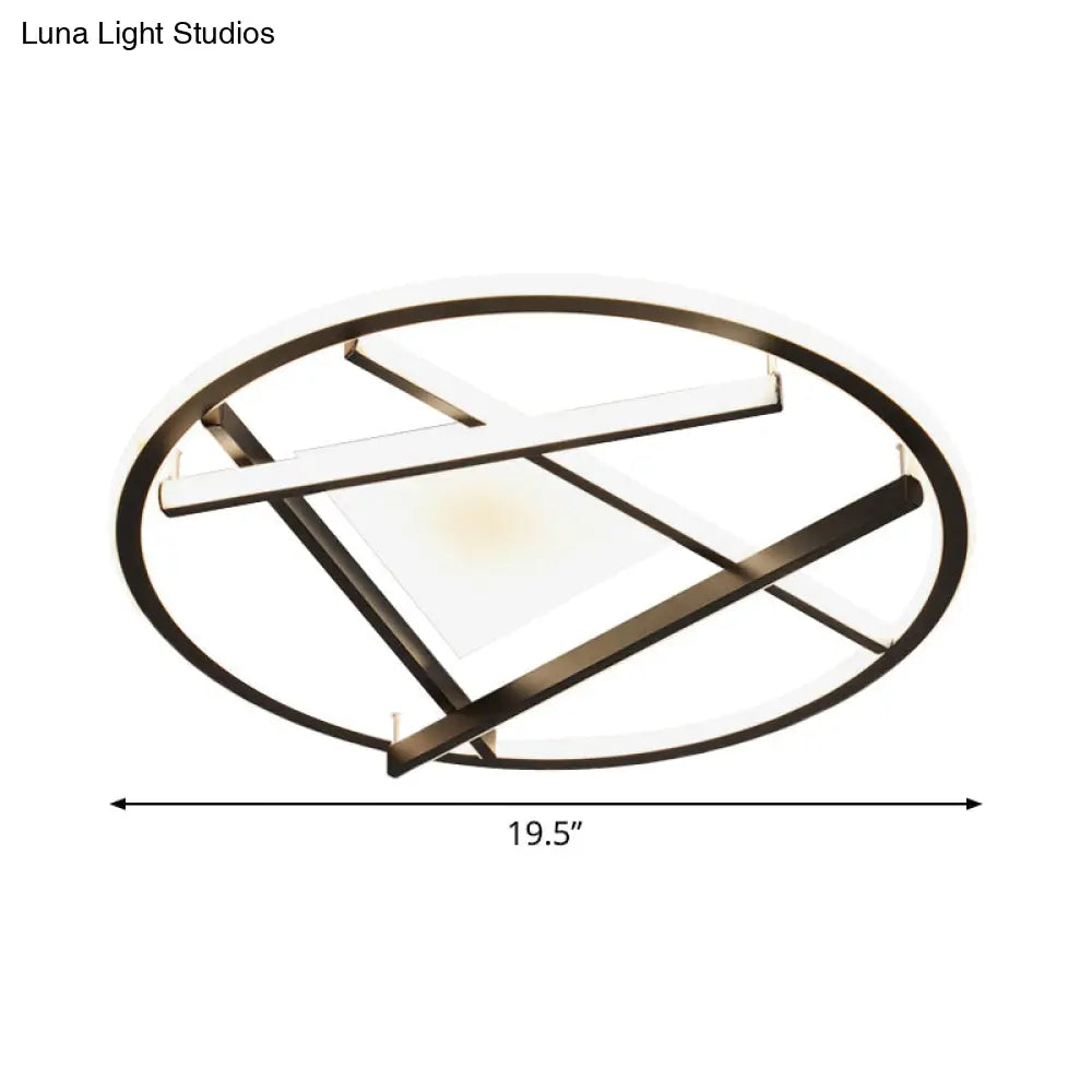 16"/19.5" Acrylic Ring LED Flush Mount Ceiling Light in Black, White/Warm Light