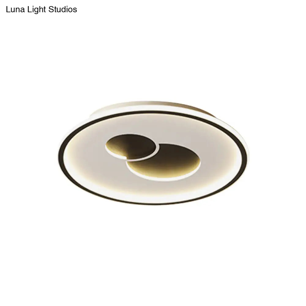 16"/19.5" Black/Gold LED Flushmount Ceiling Light with Simplicity Acrylic Design