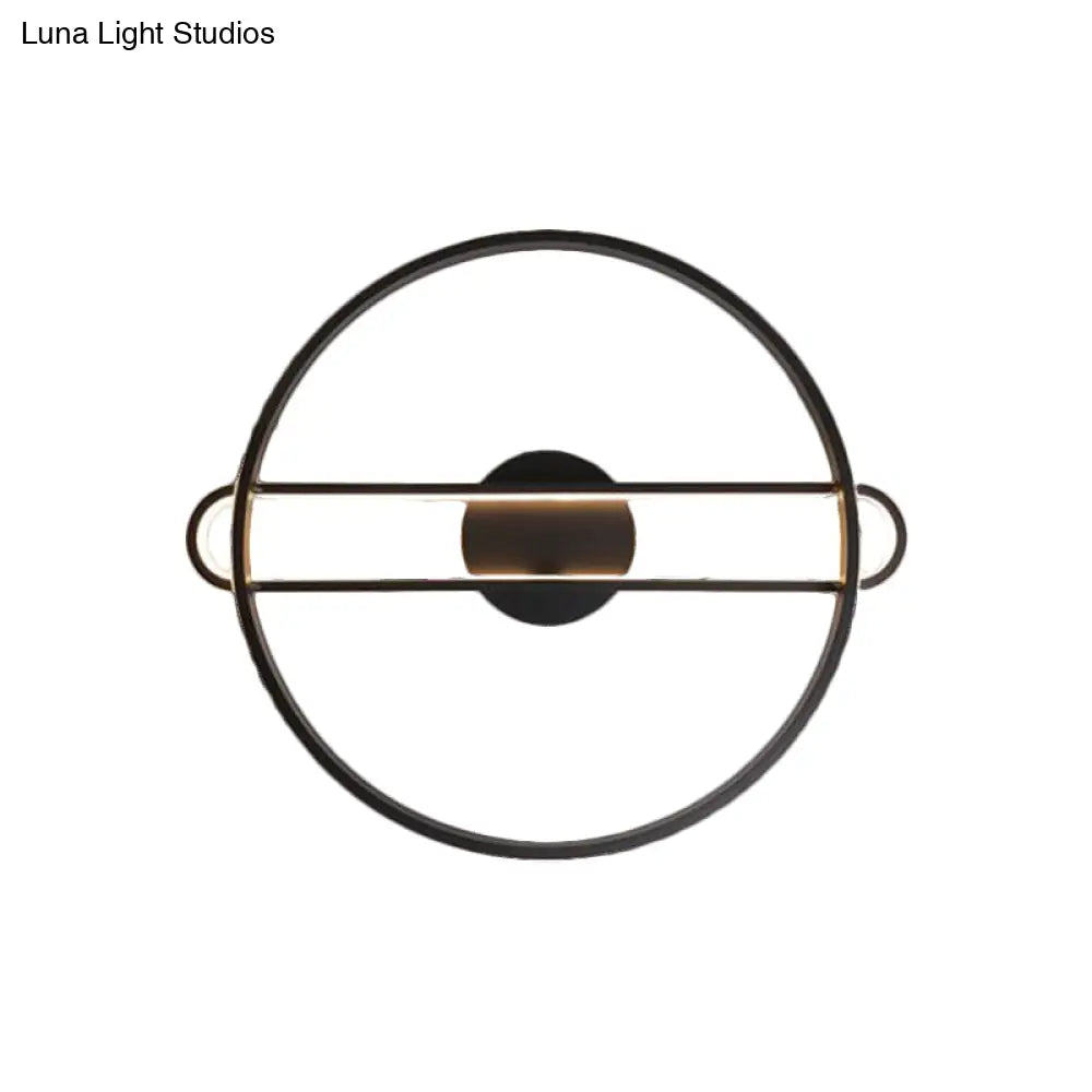 16.5"/20.5" Wide Ring Semi Flush LED Ceiling Light - Modern Black Metallic Finish, Warm/White Lighting for Bedroom