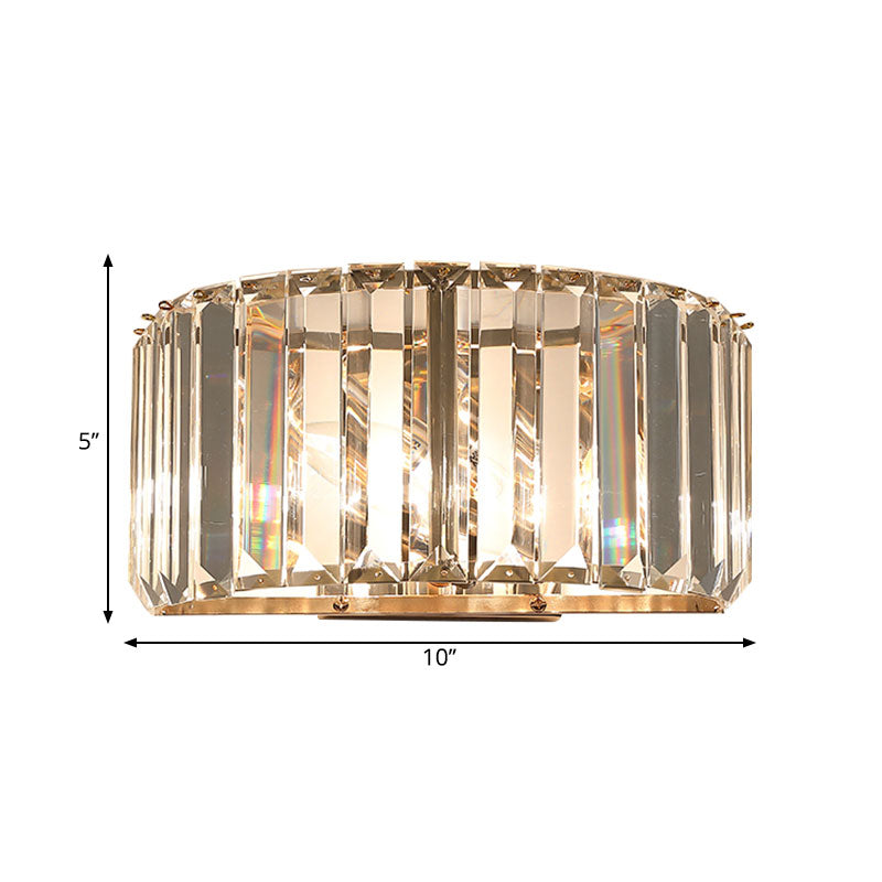 DecorBites™ Gold Faceted Crystal 1-Head Wall Sconce for Modern Bedroom Lighting