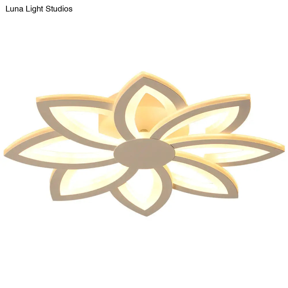 18/23" Acrylic Flower Semi Flush Ceiling Light - Simplicity LED, White, Warm/White Light