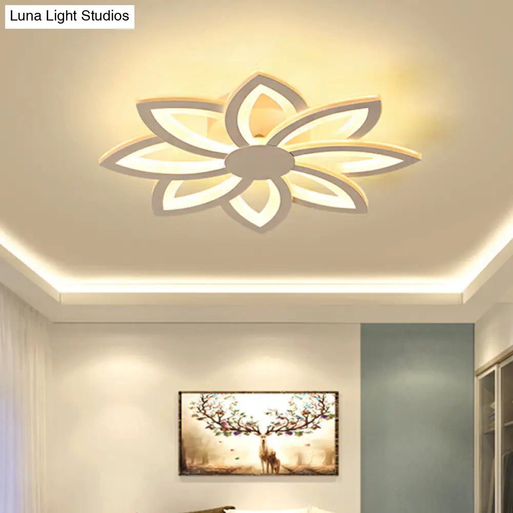 18/23" Acrylic Flower Semi Flush Ceiling Light - Simplicity LED, White, Warm/White Light