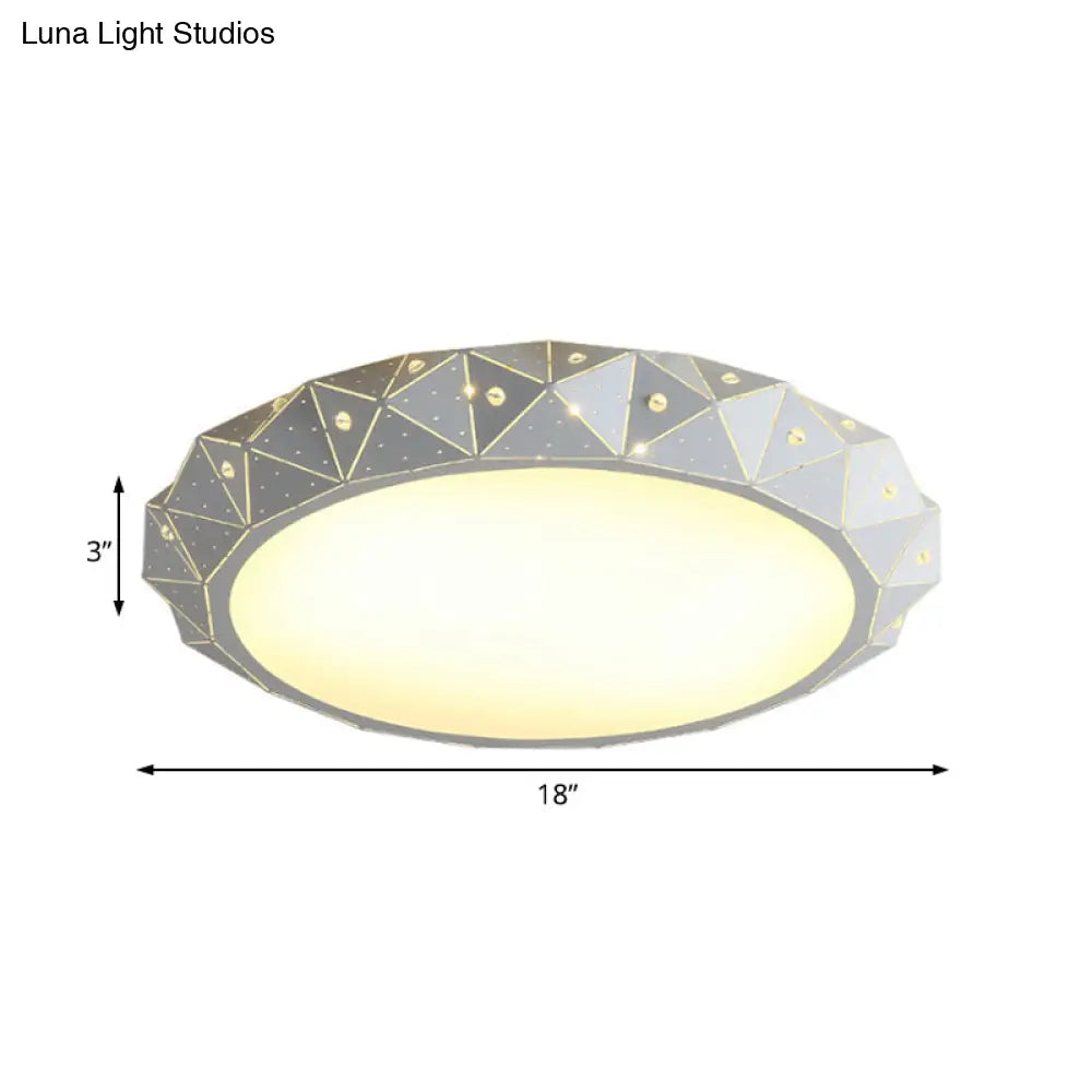 18"/25.5" Round LED Flush Mount Ceiling Lamp in Warm/White Light with Acrylic Design