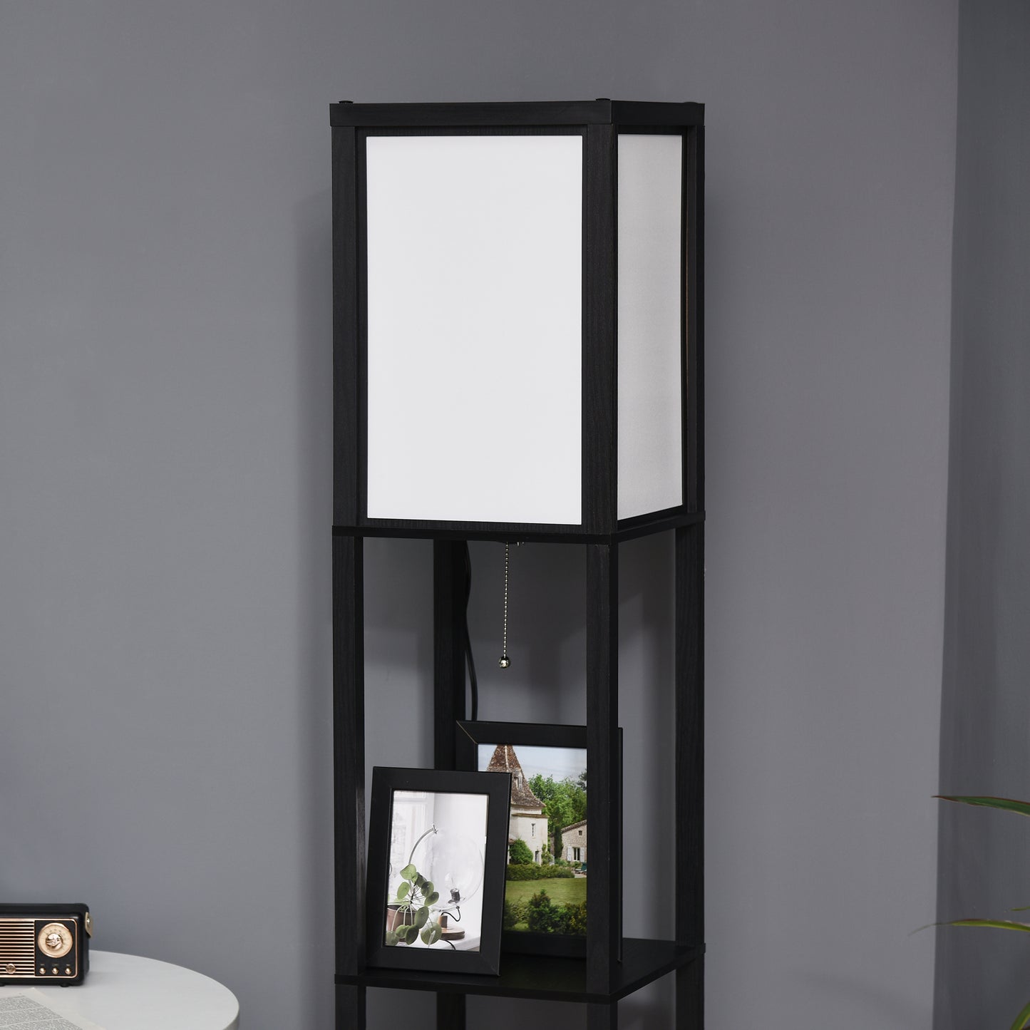 Modern Shelf Floor Lamp with Dual Ambient Light