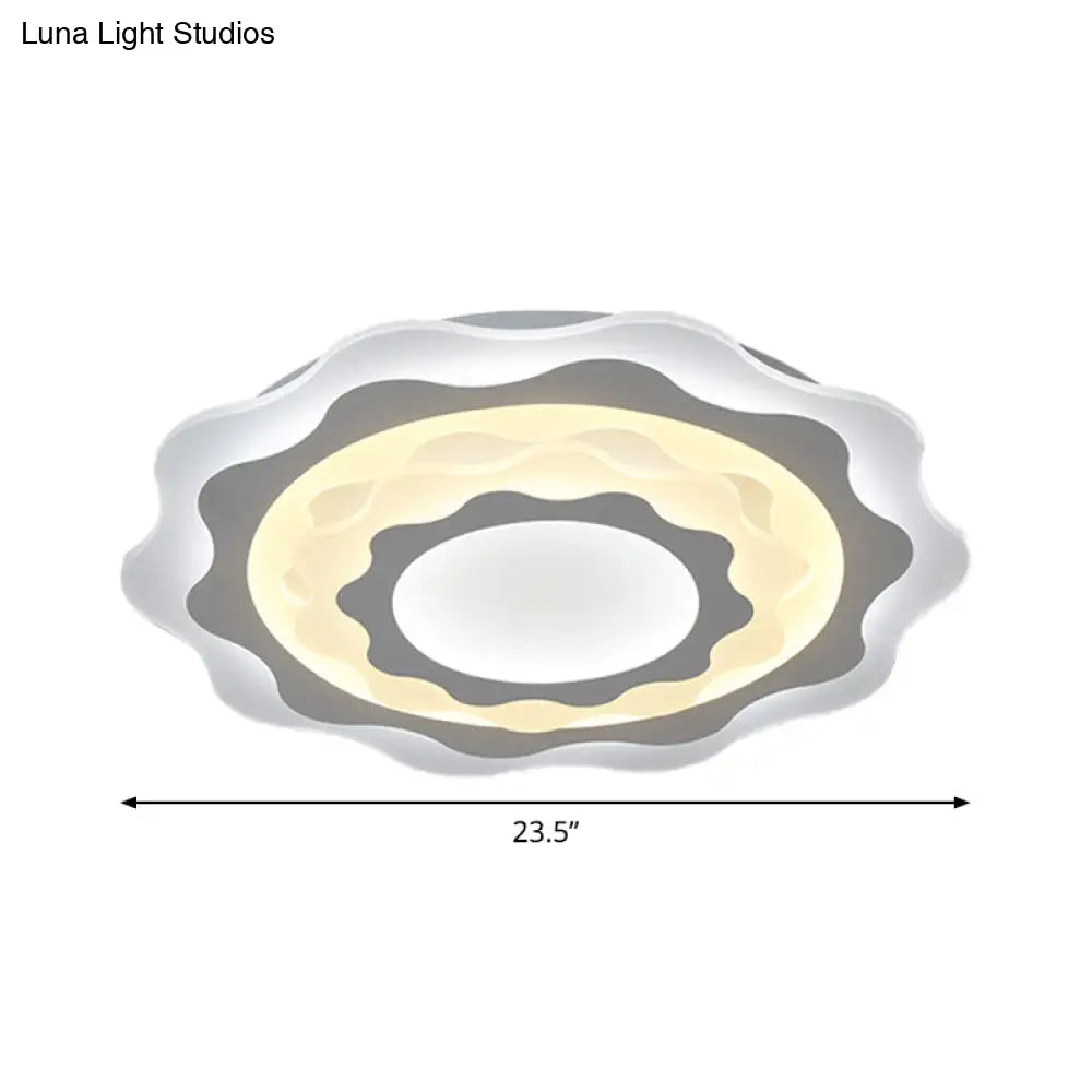 19"/23.5" Acrylic Gear LED Flush Mount Ceiling Light - Simplicity White Fixture