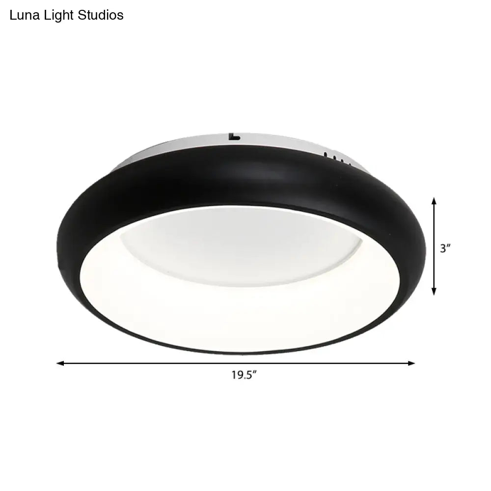 19.5"/25.5" W Macaron Donut Flush Mount LED Lamp in Black/Green/Gold/White