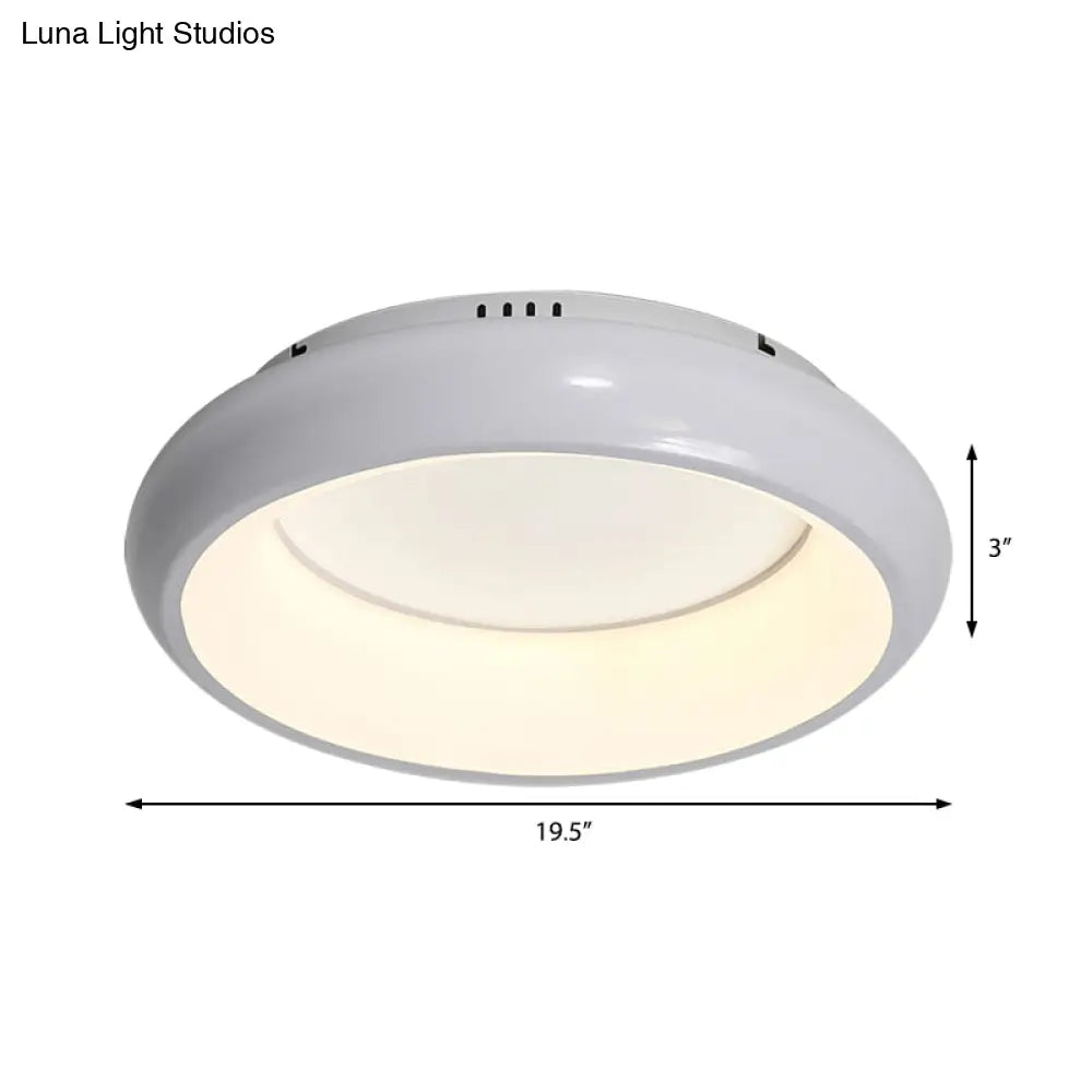 19.5"/25.5" W Macaron Donut Flush Mount LED Lamp in Black/Green/Gold/White