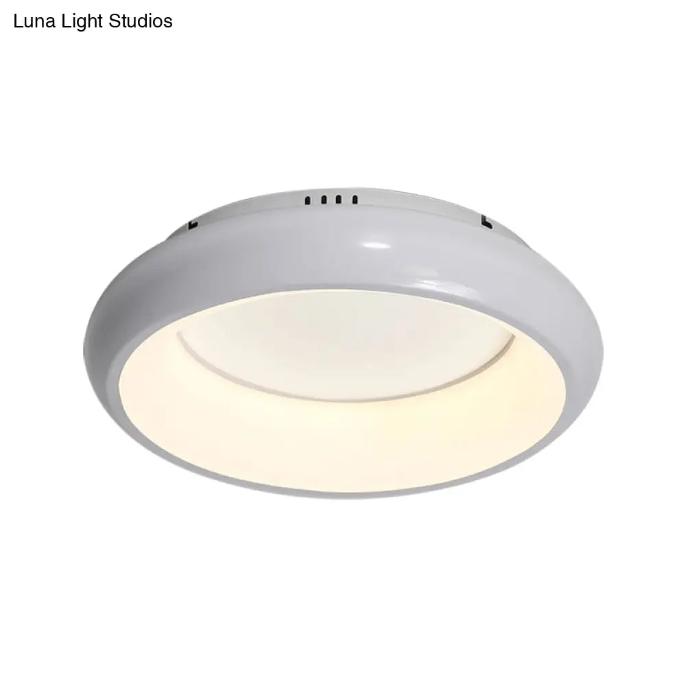19.5"/25.5" W Macaron Donut Flush Mount LED Lamp in Black/Green/Gold/White