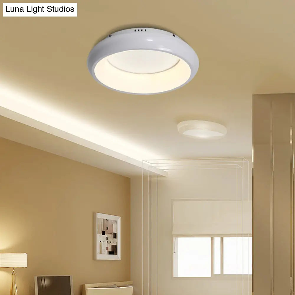 19.5"/25.5" W Macaron Donut Flush Mount LED Lamp in Black/Green/Gold/White