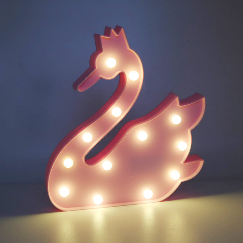 Cartoon Kids LED Table Lamp - Plasric Art Decor - Battery Powered Nightstand Lighting