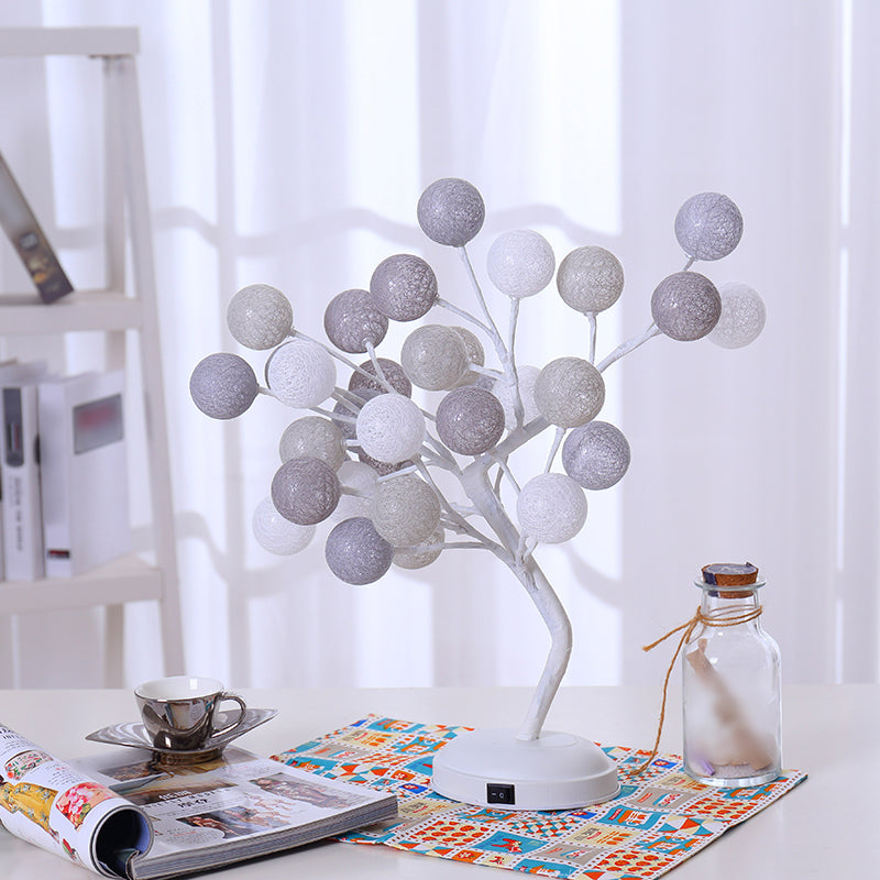 Tree USB Table Lamp: Kid-Friendly Plastic Nightstand LED Light