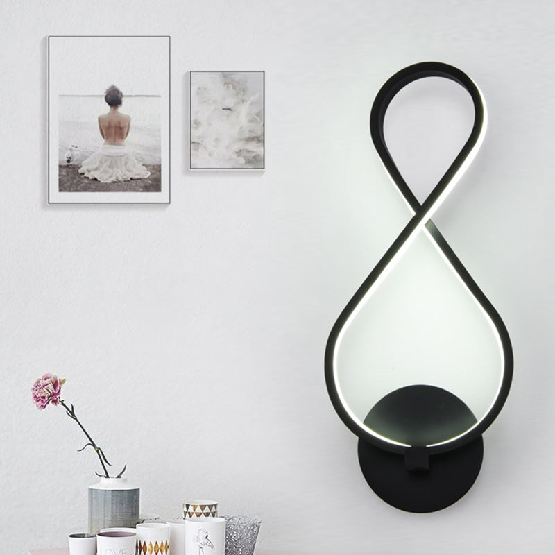 وحدة إضاءة حائط LED بتصميم 8 أشكال من DecorBites™ - أسود، إضاءة جدارية أنيقة من الأكريليك مع إضاءة محايدة/دافئة/بيضاء