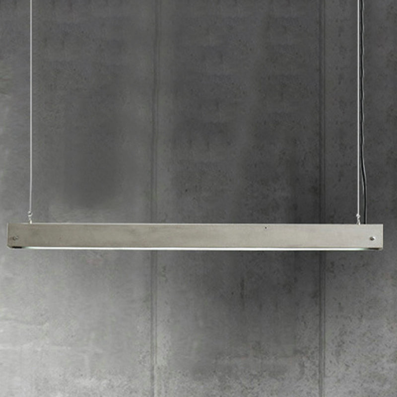 DecorBites™ Rectangular LED Pendant Light - Cement Grey Island Hanging for Dining Room - Simplicity in Design