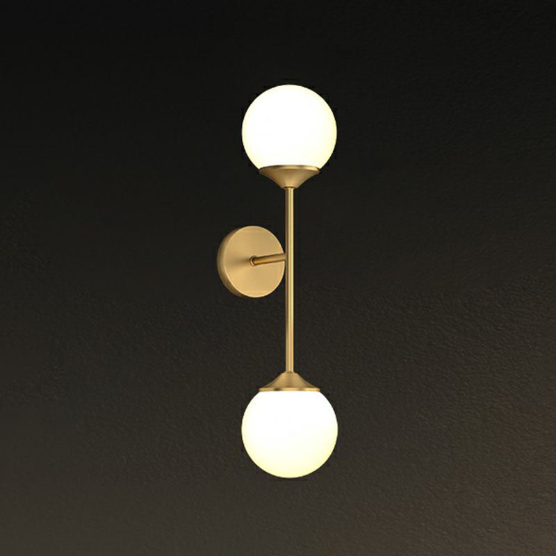 DecorBites™ Gold LED Wall Lamp: Minimalist Cream Glass Sconce Light for Dining Room