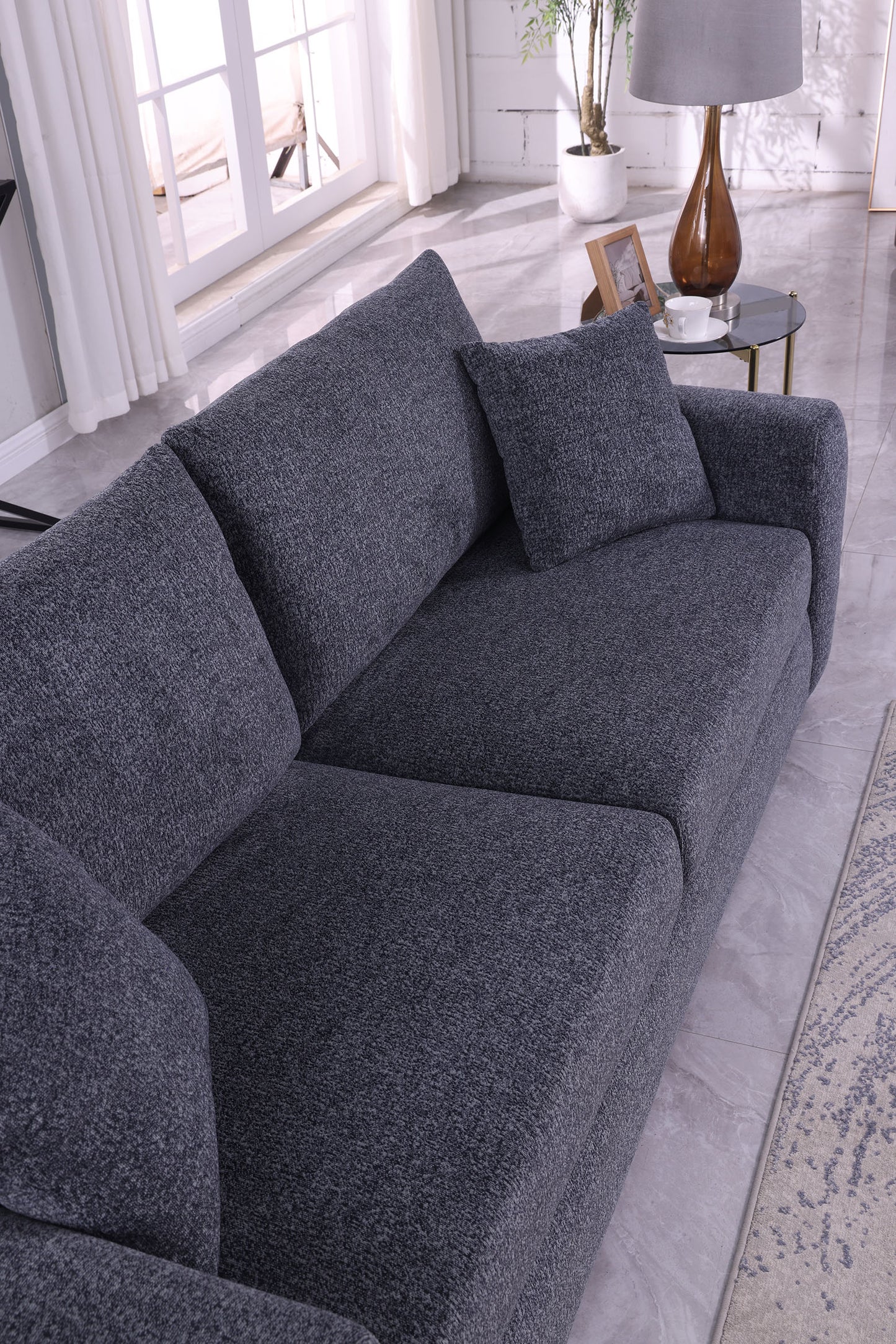 Modern Minimalist Comfortable Fabric GREY Sofa