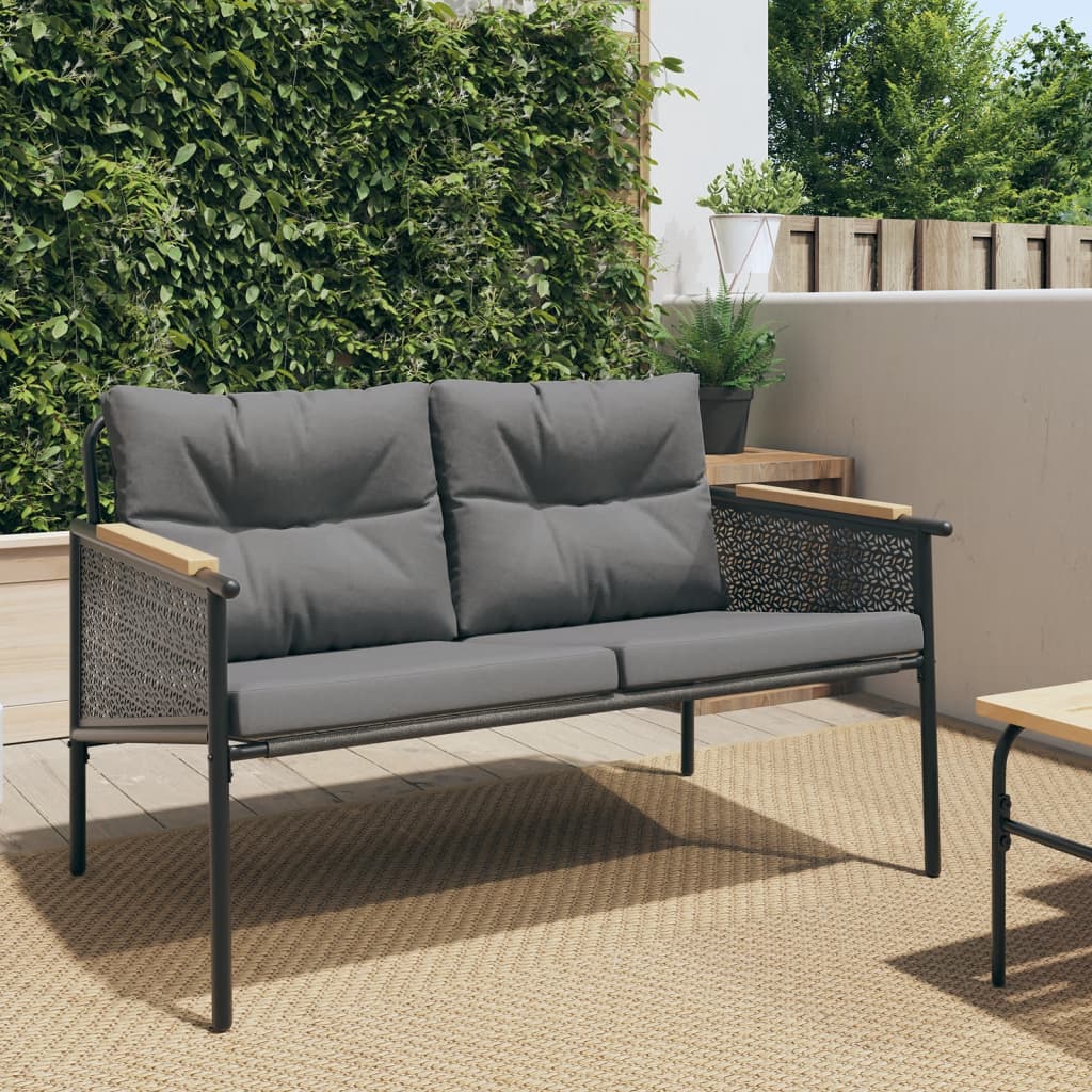 4-piece balcony furniture set with cushions, garden bench