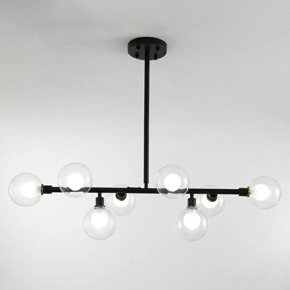 ديكوربايتس™ - قلادة جزيرة نورديك سوداء بثمانية مصابيح للمطاعم