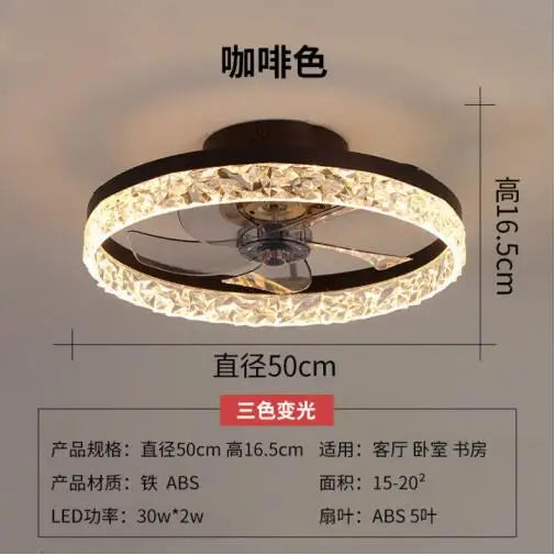 DecorBites™ Crystal LED Ceiling Fan with Remote Control and 6 Speeds