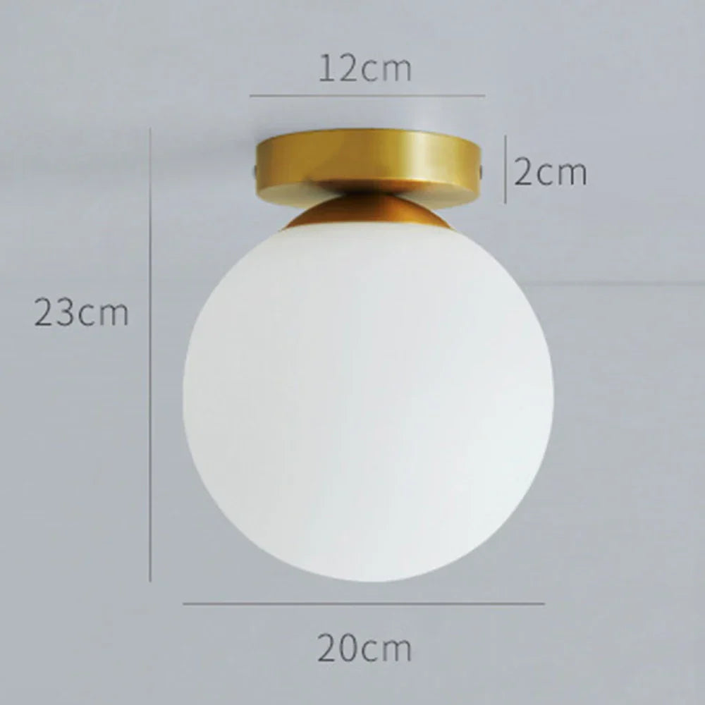 ديكوربايتس™ - مصباح سقف على شكل كرة زجاجية لديكور غرفة النوم العصرية