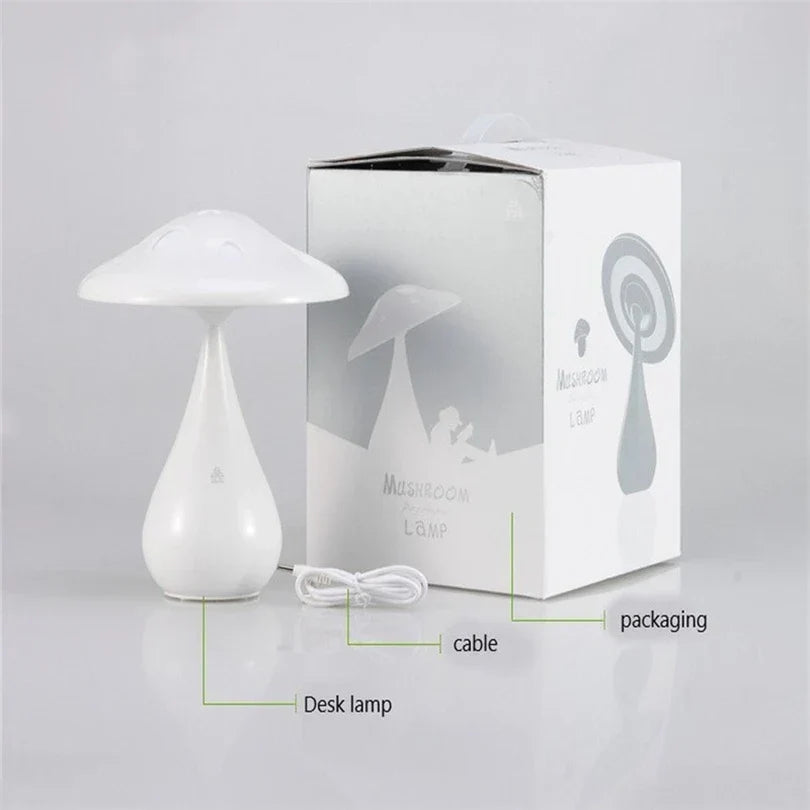 DecorBites™ LED Mushroom Table Lamp for Bedroom, Touch Switch Night Light, Home Decor Art Lighting