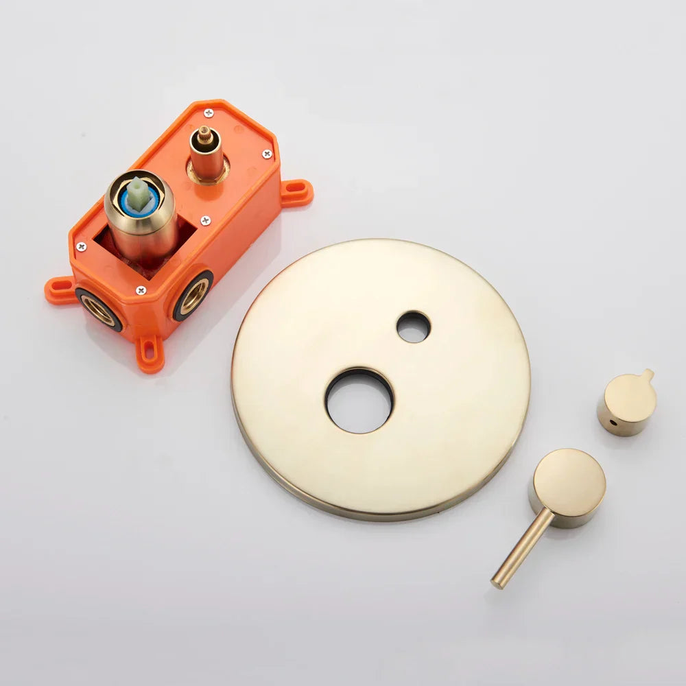 DecorBites™ Golden Bathtub Faucet with Rotating Spout and Wall Mount - Plastic Hand Shower