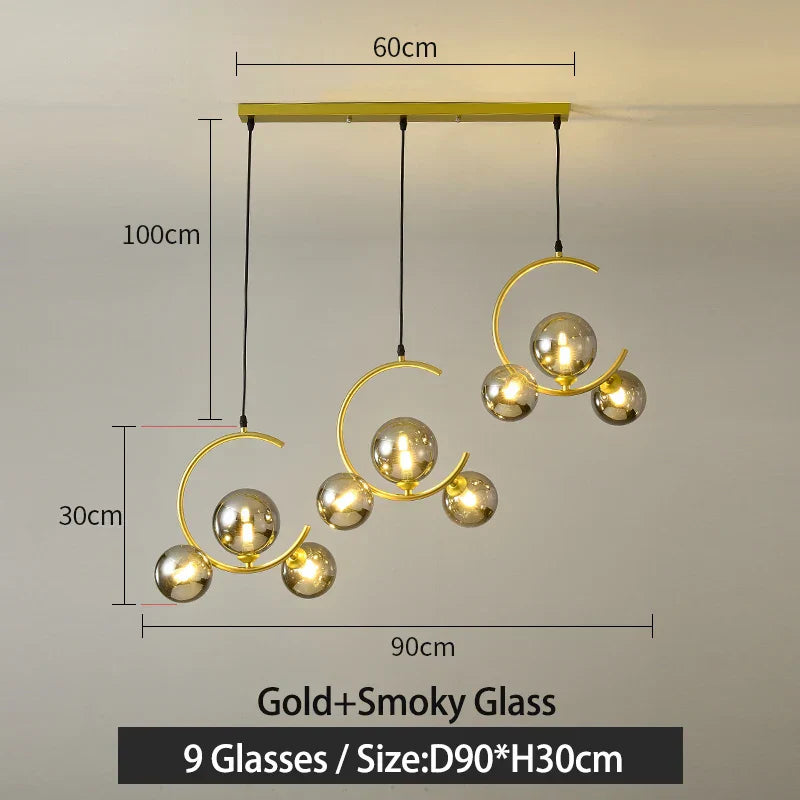 DecorBites™ Glass Ball Pendant Light | Modern Nordic G9 LED Lamp for Living Room & Bedroom