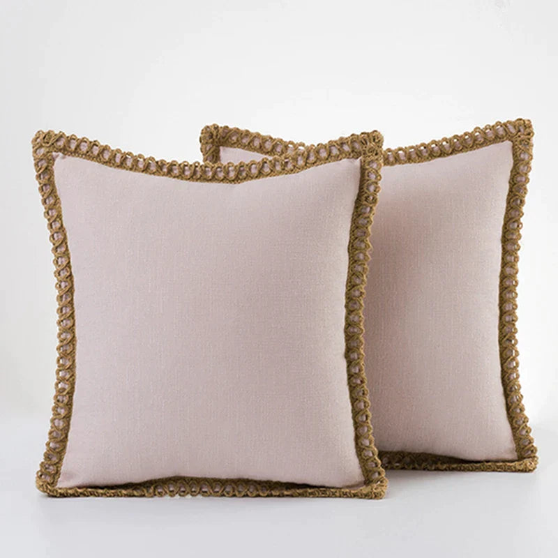 DecorBites™ Linen Square Throw Pillow Covers Set - Home Decor for Sofa, Couch, Bed