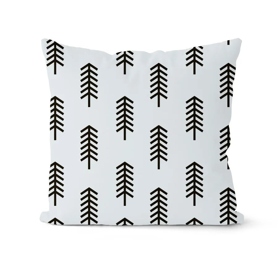 Juego de fundas de almohada DecorBites™ geométricas en blanco y negro – Cojín decorativo para sofá