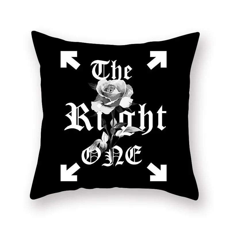 Funda de cojín geométrica negra DecorBites™ | Fundas decorativas para sofá | Cojín decorativo para sala de estar