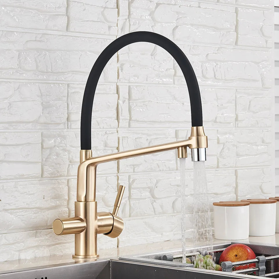 Decorbites™ Zweispundenduschfilter-Wasserhahn mit 360°-Drehung - Küchenmischbatterie