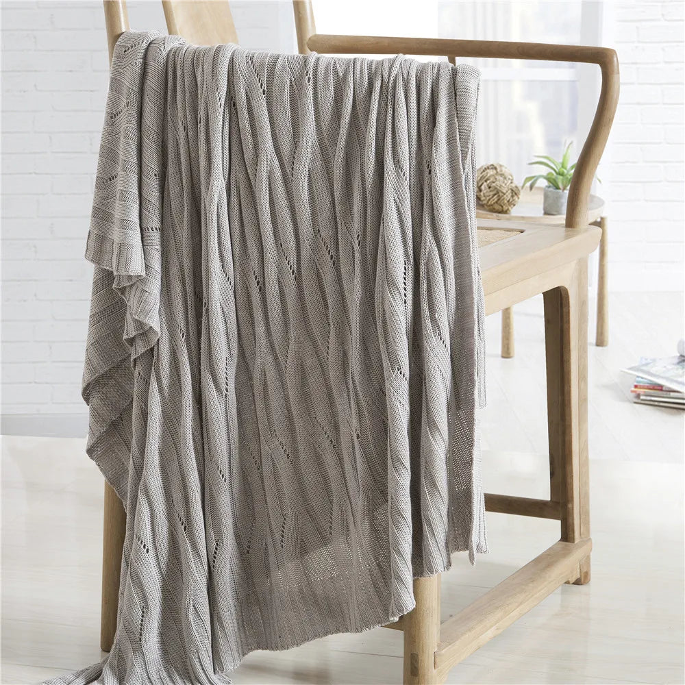 DecorBites™ Bamboo Knitted Cooling Blanket - Queen Size