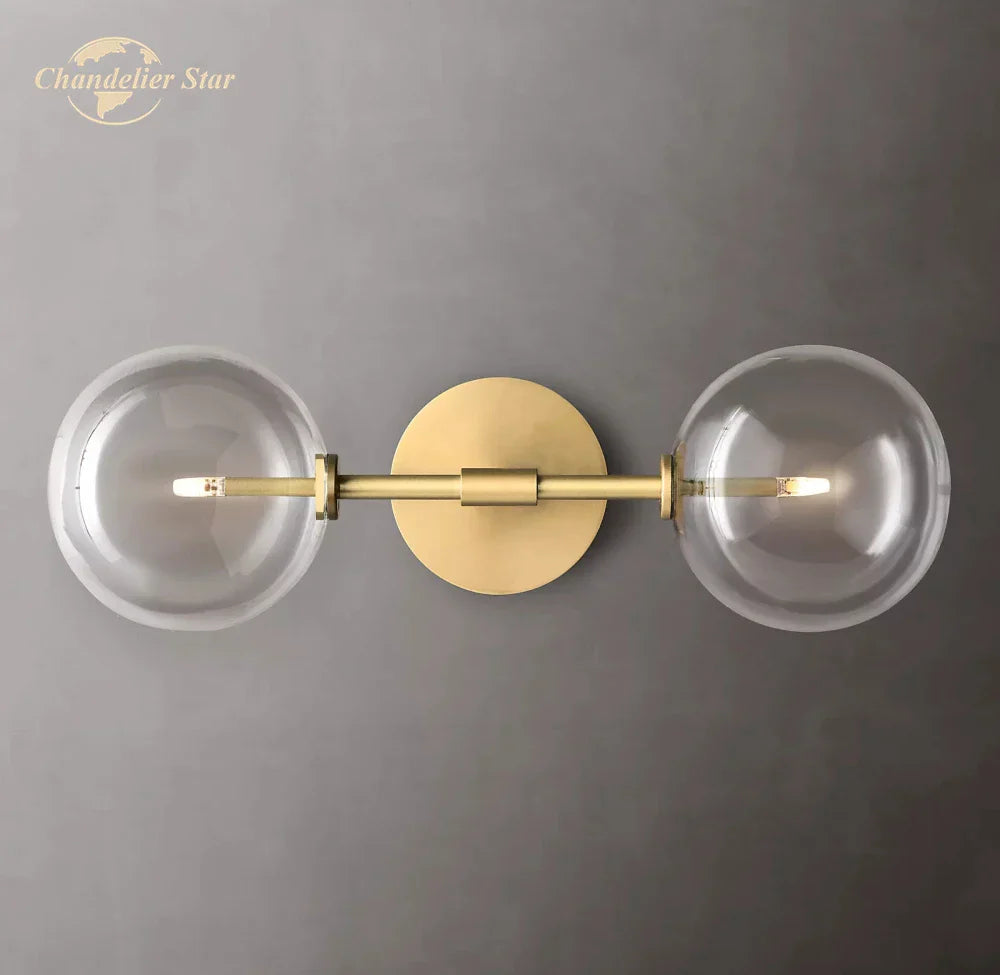 DecorBites™ Clear Glass Globe Linear LED Wall Sconce for Bathroom Corridor Bedroom