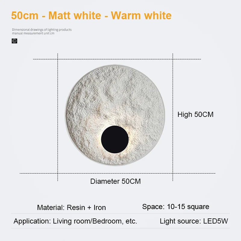 DecorBites™ Circle Wall Lamps: Nordic Loft Style Resin Art Sconces for Indoor Lighting