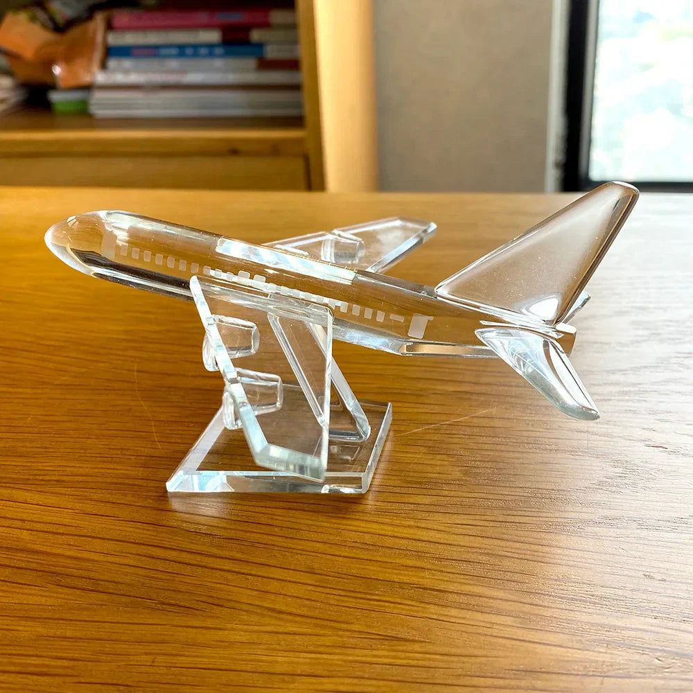 Figura de avión de cristal DecorBites™, coleccionable para decoración del hogar