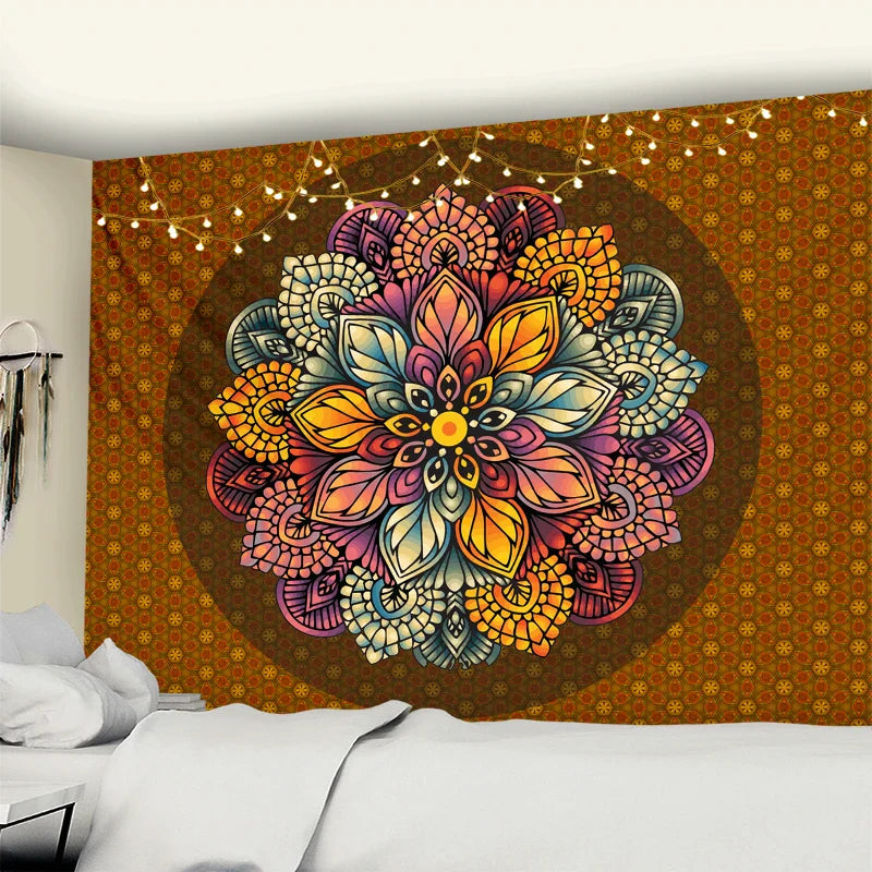 DecorBites™ Elephant Mandala Tapestry Wall Hanging for Psychedelic Hippie Home Decor