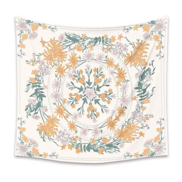 DecorBites™ Bohemian Mandala Flower Tapestry Wall Hanging for Living Room Bedroom Decor