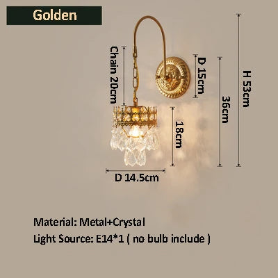 DecorBites™ Crystal Wall Lamp: Luxury Lighting for Bedroom, Living Room, Hotel, Cafe, Lobby
