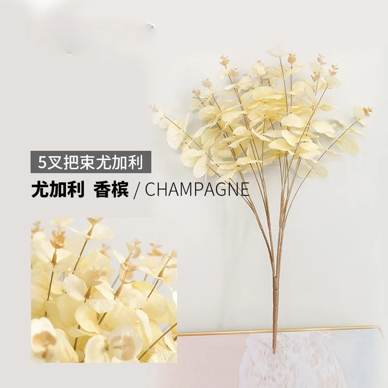DecorBites™ Eucalyptus Flower Arrangement Material for Plant Wall with Big Handle & Bundled Plastic