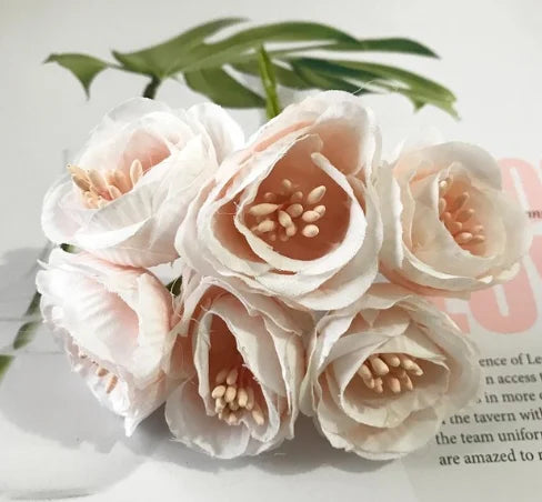 DecorBites™ Flores artificiales de seda de peonía, rosa de té y camelia para bodas en el hogar y el jardín