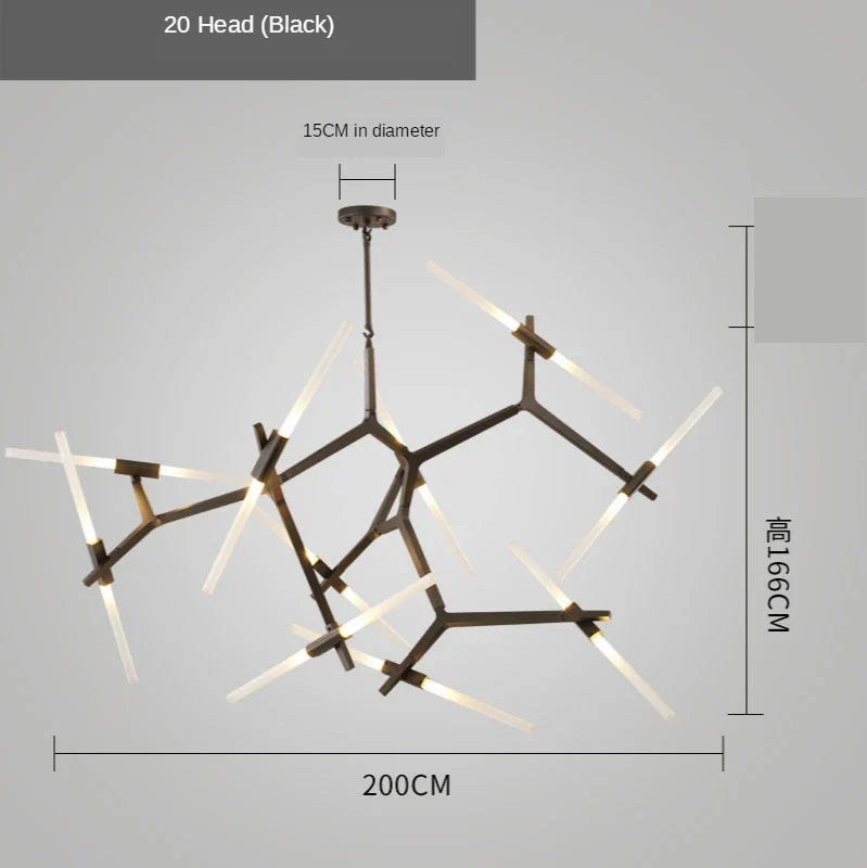 DecorBites™ Gold LED Chandelier: Modern Nordic Lighting Fixture for Indoor Decor.